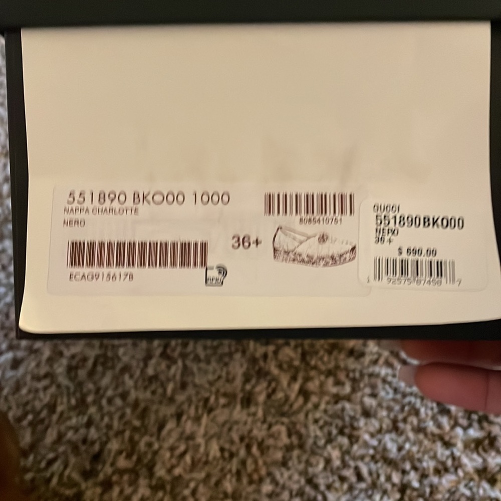 Gucci Espadrilles size 36.5 black with gold double GG - Picture 9 of 10
